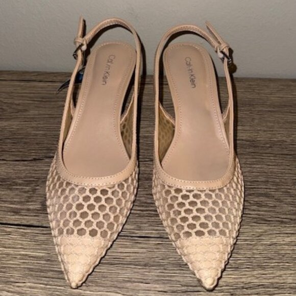 Calvin Klein KC DERINA-M 6.5 LIGHT NATURAL Sling Back - Picture 1 of 6